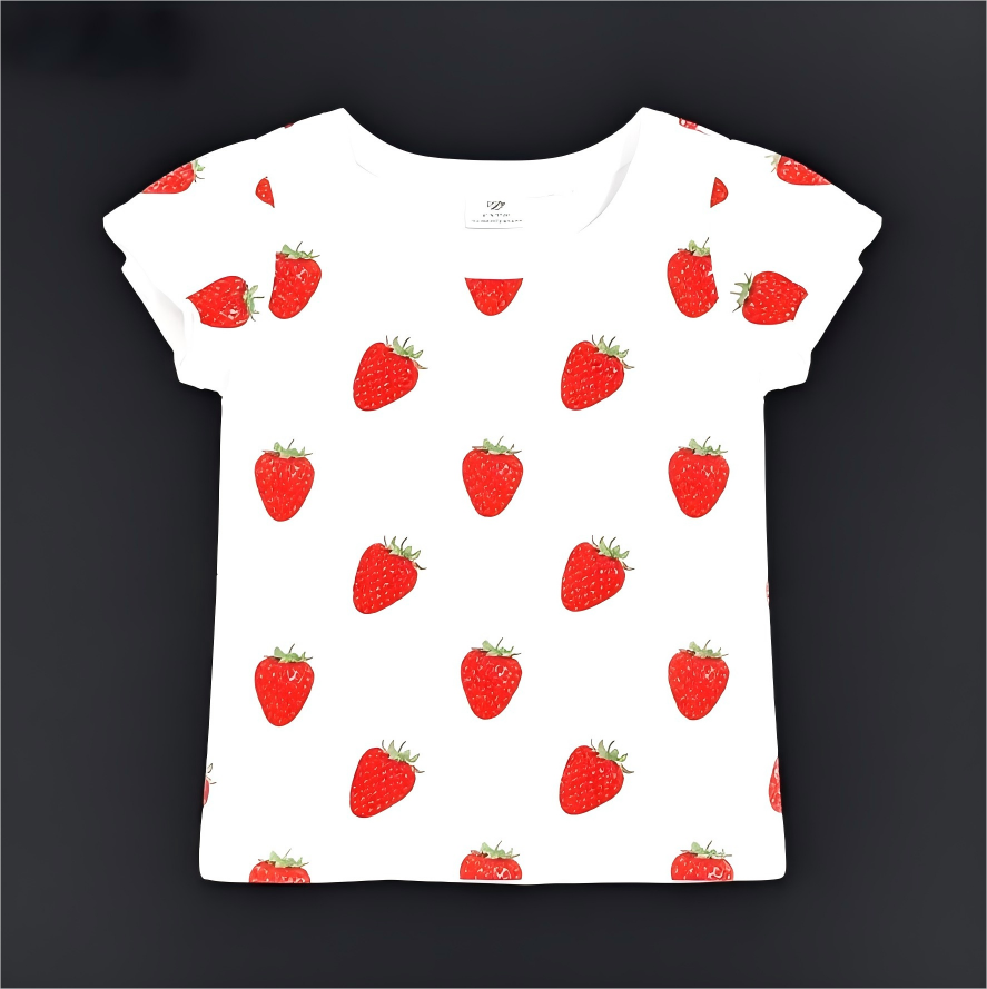 Creative T-shirt strawberries ice