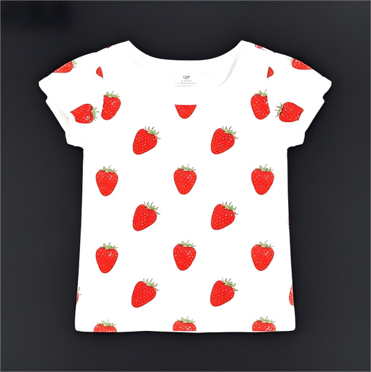 Creative T-shirt strawberries ice